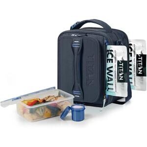 Titan by Arctic Zone Fridge Cold Expandable Cooler Lunch Bag | Navy